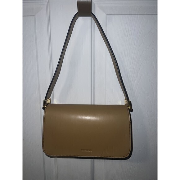 MONDANI NEW YORK Simulated Leather Hand/Shoulder Bag Color Tan and White.‎ - Picture 1 of 7